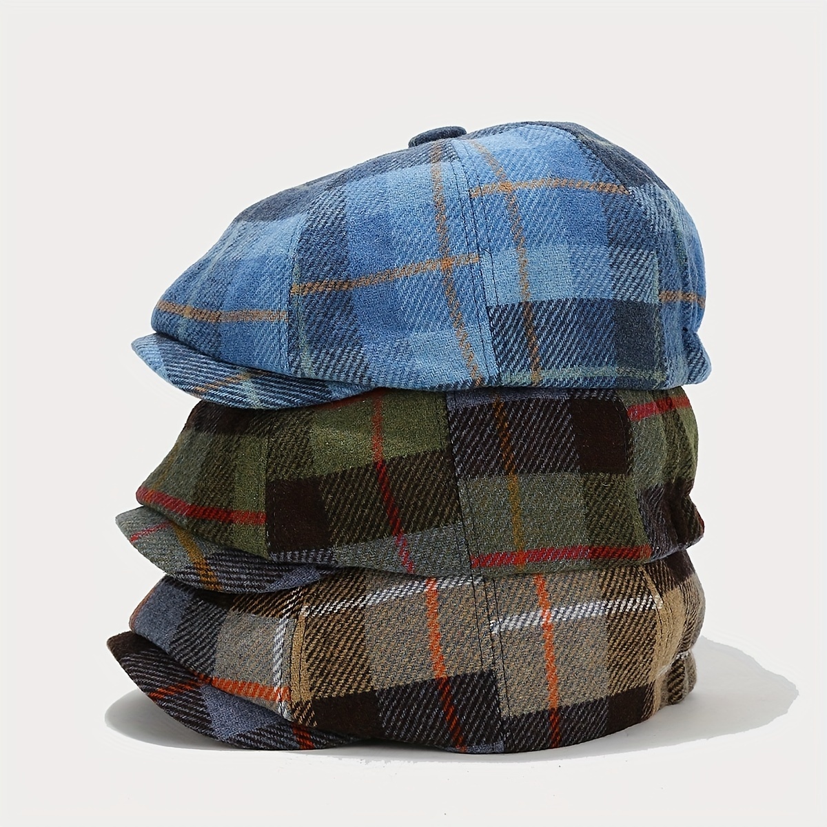 

Elegant Plaid Newsboy Cap For Women And Men, Vintage Wool Blend Octagonal Hat, Fashionable Painter Beret With Polyester And Wool, Hand-washable, Non-stretch Fabric, Pvc-coated, Woven