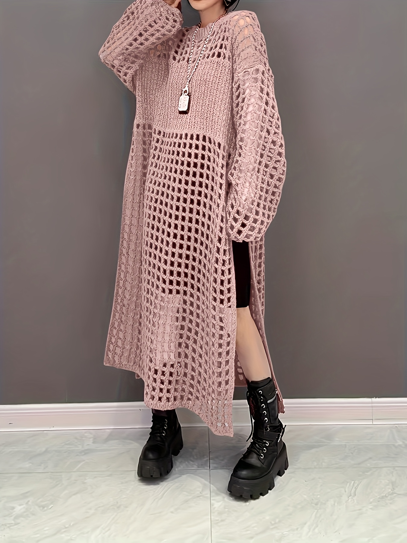 retro swim dress Final Sale Plus Size Fringe Sweater Dress in Tan