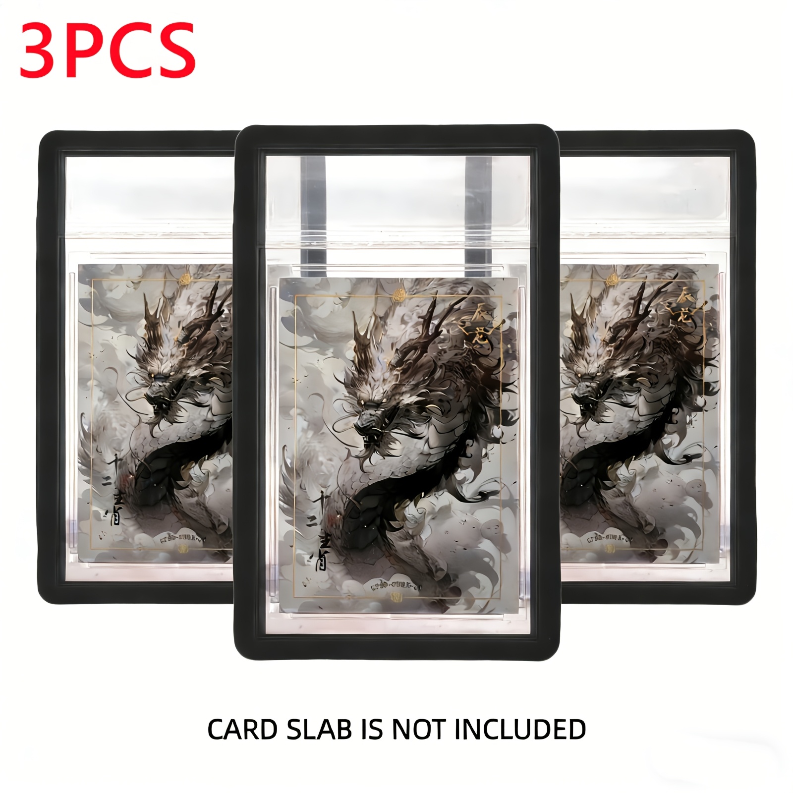 TEMU 3pcs Colors Graded Card Slab Protector Cover Case Guard Bumper For Psa-35pt Card Slab, Soft Silicone Material To Prevent Drops And Bending.