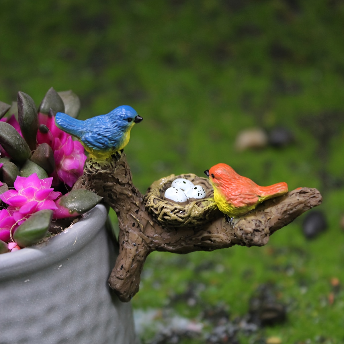 

Charming Hanging Decor For Succulent Pots - Resin Garden & Aquarium Ornament, Perfect For Outdoor Micro Landscapes