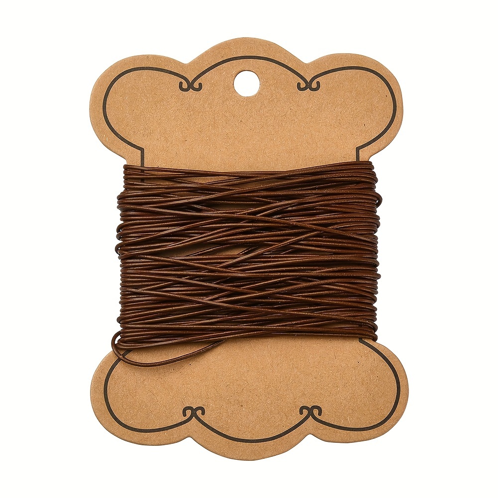 Image of 1mm Brown Cowhide Leather Cord, Approximately 10 Meters, Beading Thread, Hand-woven Cord, Suitable For Jewelry Bracelet Necklace Production
