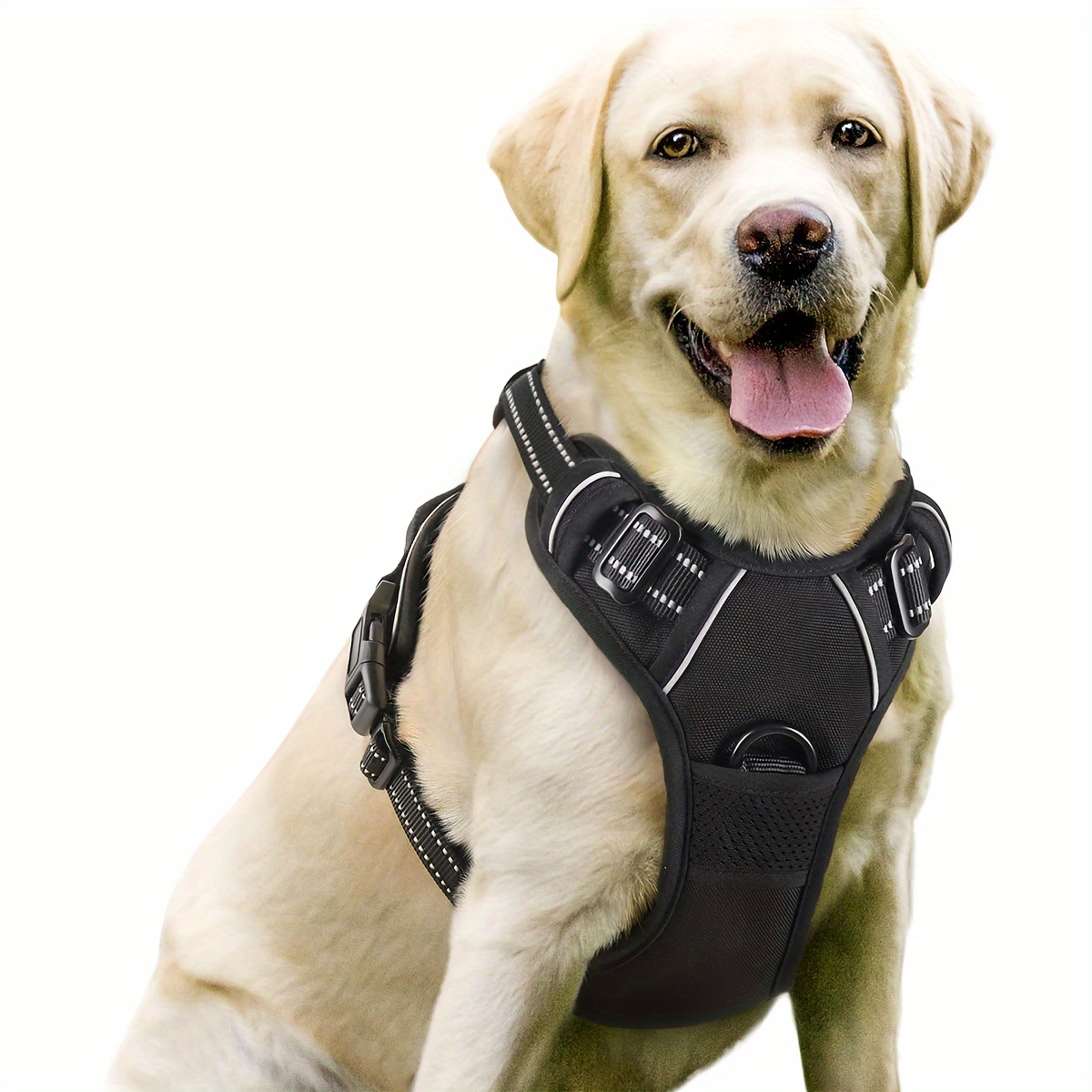 

1pc Breathable Soft Cushion Dog Harness, No-pull Reflective Puppy Vest, Adjustable Sizes S-l, With Front & Back Dual Leash Attachments, Suitable For Medium And Small Dogs