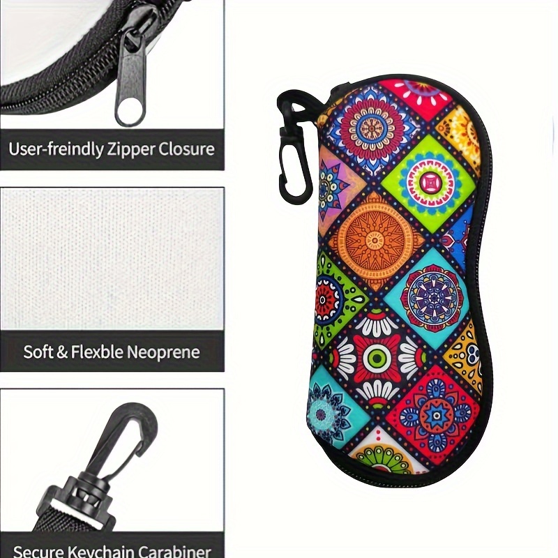 Mandala-Patterned Zippered Glasses Case
