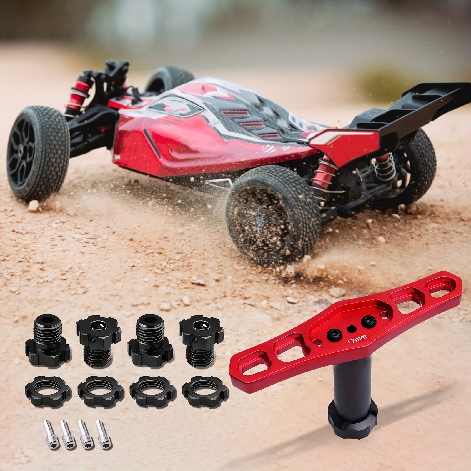 17mm Sechskantschlüssel Für 1:8 RC Autos – Radmuttern-Werkzeug In Rot