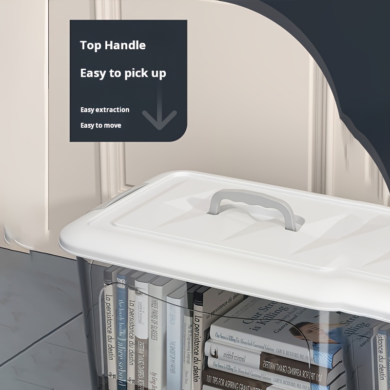 2pcs Set of Large Capacity Stackable Plastic Storage Bins with Lids, Featuring Double Locking Latches, Wheels, and a Grey Striped Design. These Multi-functional Storage Boxes Are Perfect for Organizing Clothes,, and Closets.