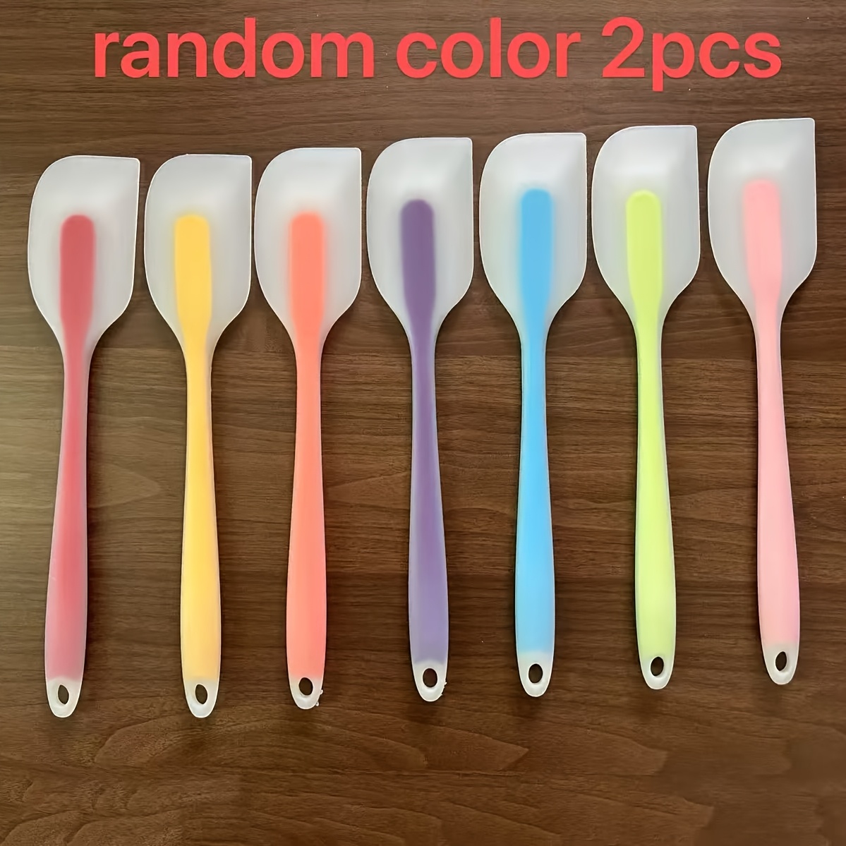 TEMU 2pcs Set, High-quality Silicone Spatulas- Heat-resistant Kitchen Tools Cooking, Baking& Flipping- Food-grade Material, Dishwasher Safe, Random