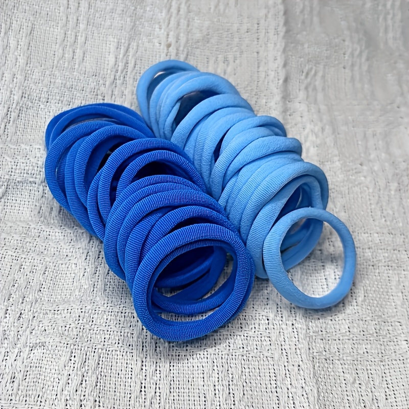Image of 99pcs Set Of Large Hair Ties In Assorted Colors For Girls, Suitable For Everyday Hairstyles Such As Ponytails, Buns, Half-up Styles, And Other Basic Hairstyles