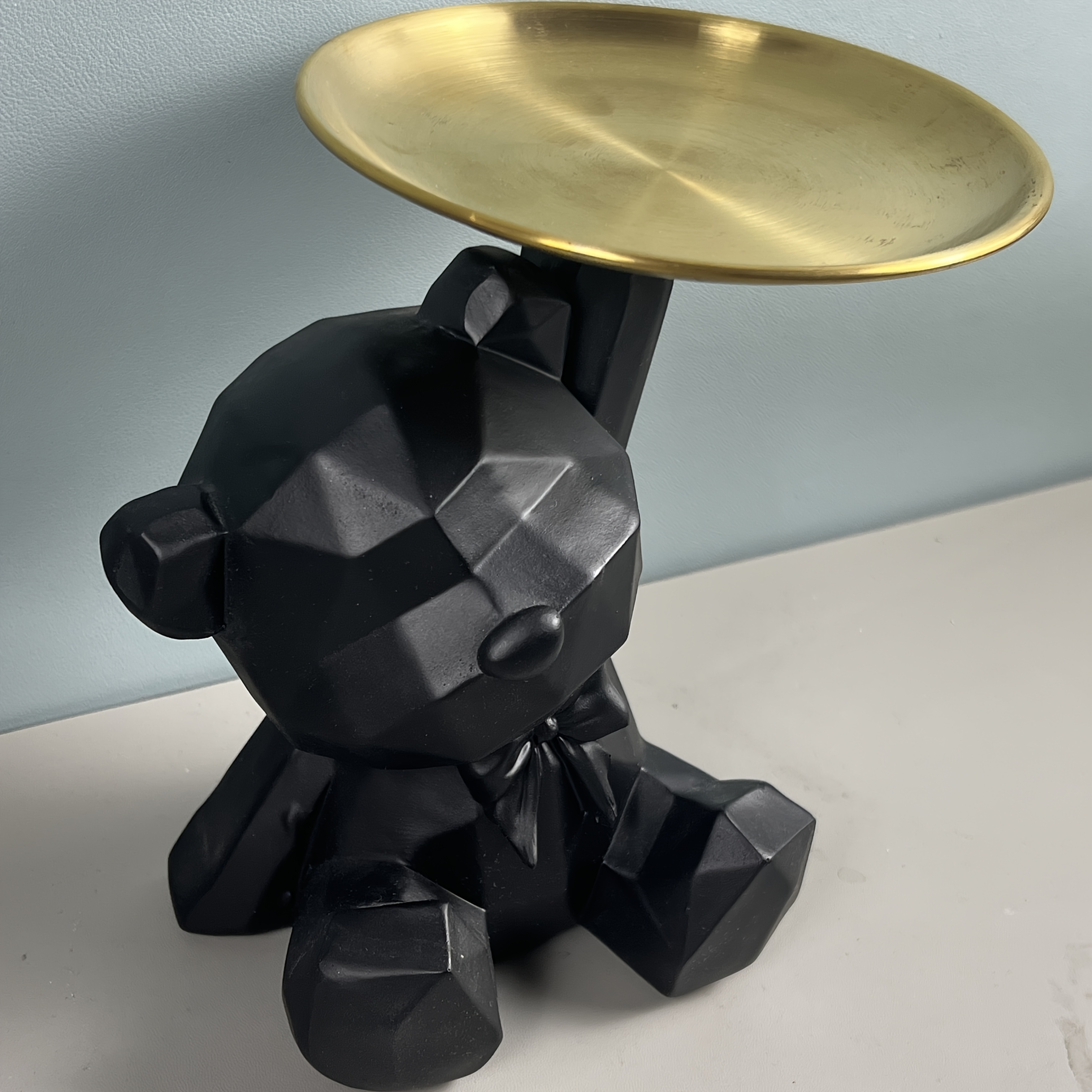Image of 1 Set Geometric Bear Tray, Resin Material Handmade Craft, Suitable For Home Tv Cabinet, Entryway Key Storage, Item Storage , Very Suitable For Christmas, Valentine's Day And Other Festive Gifts