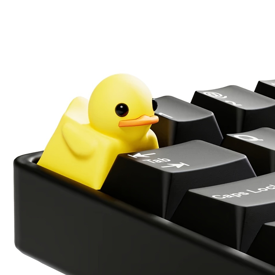 TEMU Cute Yellow Duck Keycap - Rubber Duck Shape Keyboard Key, Compatible With And , Gaming And Computer Additions, Durable Yellow And , Suitable For