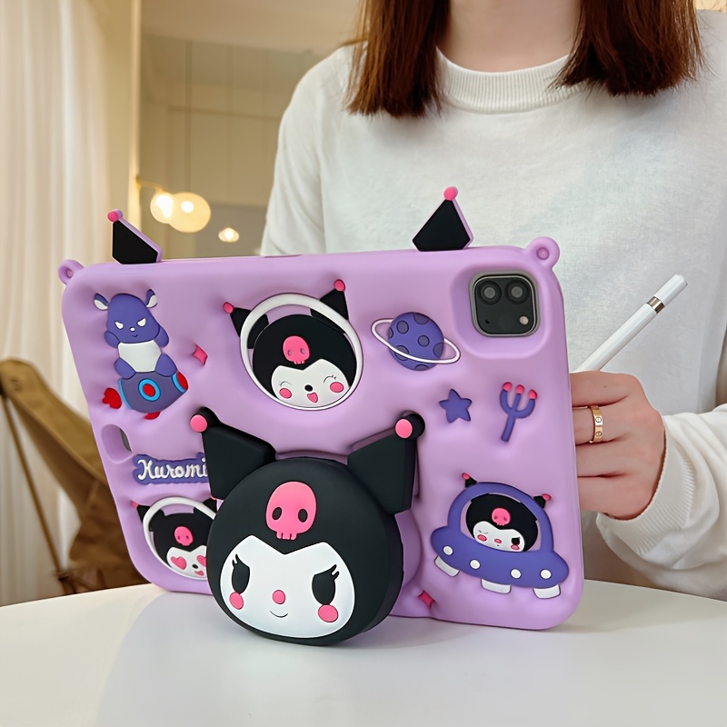 

Sanrio Kuromi Cute Silicone Case With Adjustable Stand For Ipad 9.7/10.2, Mini 1-8.3" - Shockproof Protective Cover