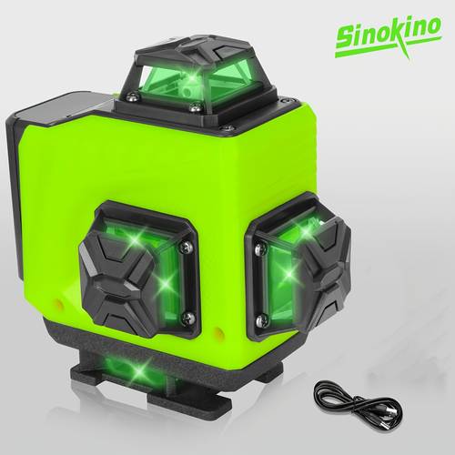 4d 16 line green laser level one charging cable battery for home use renovation and diy projects