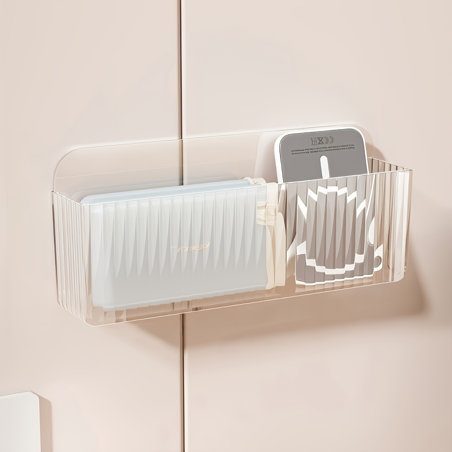 TEMU 1 Étagère de Rangement Murale en Acrylique, Porte- à Porte de Placard, Étagère de Rangement Installation, Organisateur de Rangement pour Lavabo