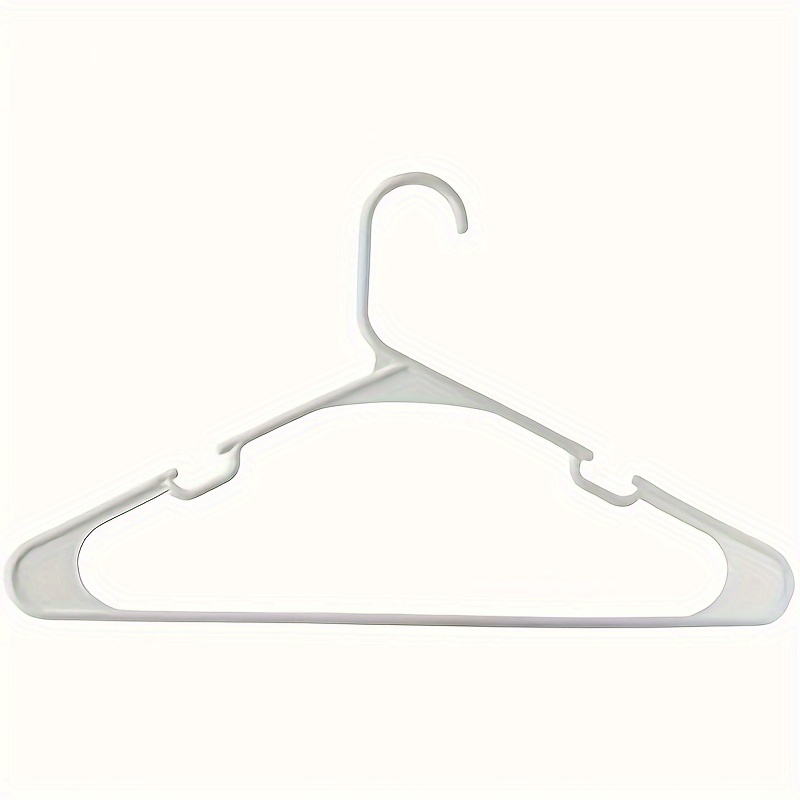 

Adult And Teen Hangers, 50 Pack, White, Strong And Durable Plastic, Slim, Non-slip, With Slots, Space-saving, Suitable For Jackets, Dresses, Shirts, Trousers