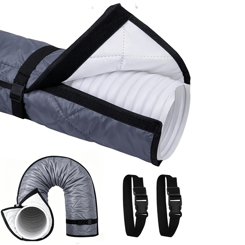 Image of Portable Air Conditioner Exhaust Pipe Insulation Cover, Adjustable Ac Hose Protector Fits 5-6 Inch Diameter Vent Tube, & Remove To Shield Ac Hose Additions