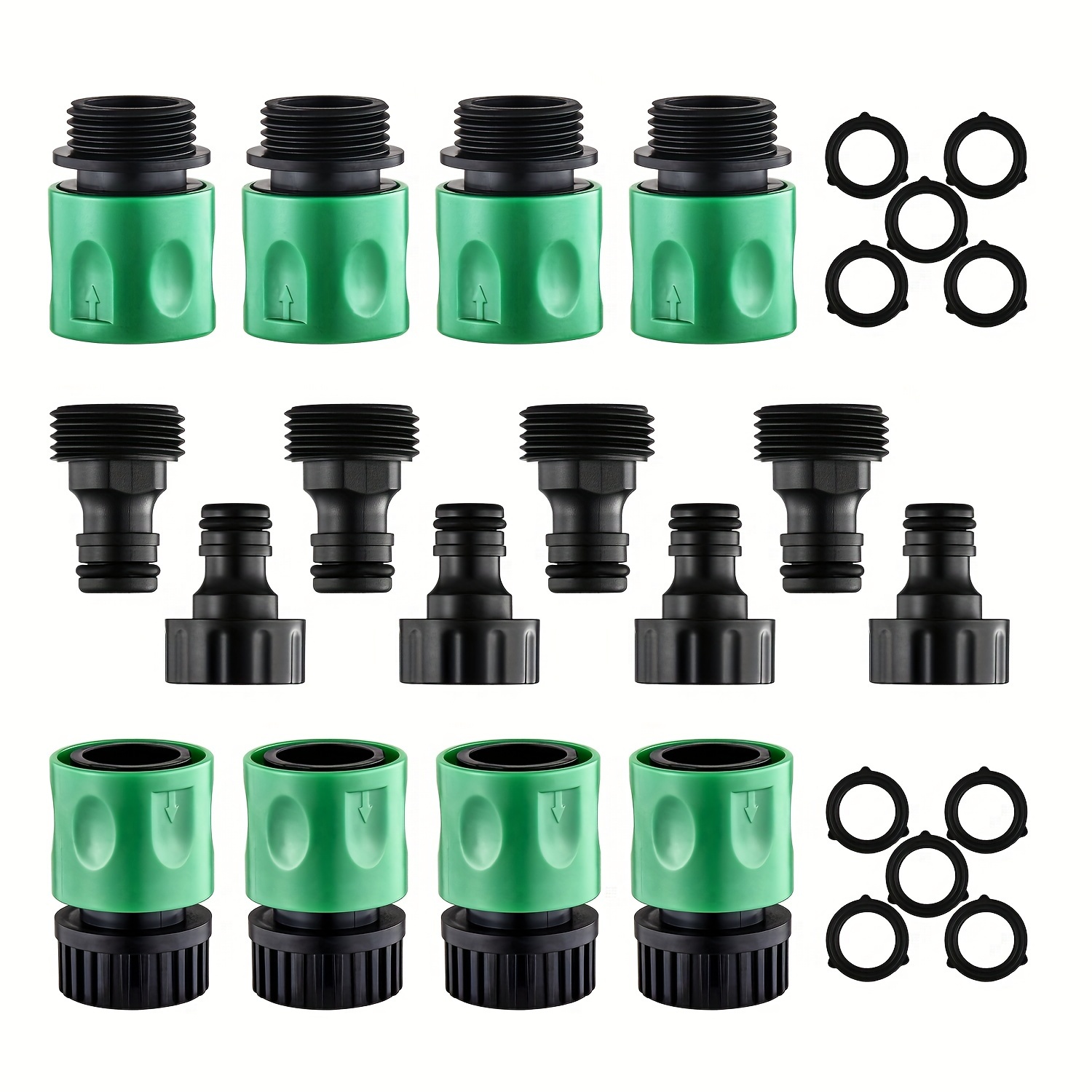 

16pcs Hose 3/4 Hose Fittings Male And Female Hose End Adapters 10pcs Gaskets