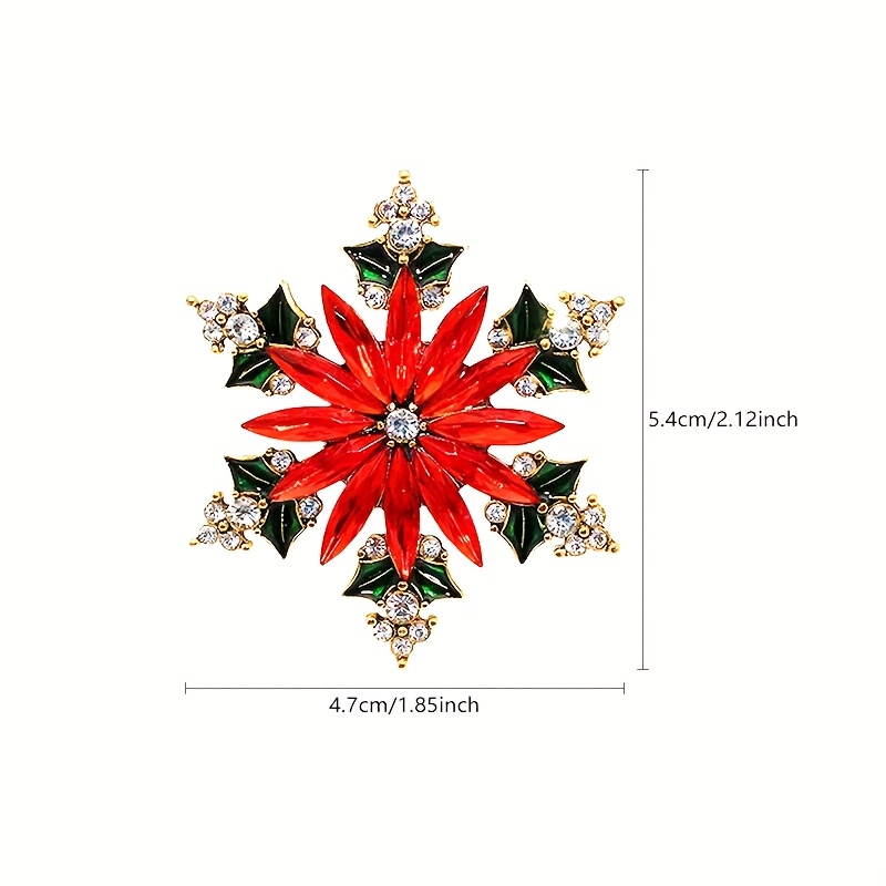 Image of Christmas Snowflake Brooch For Shirts, Suits, Formal Wear, Sweaters, Hats, Coats, And Bags; Enamel Pin, Exquisite And Stylish Party Decoration, Holiday Gift