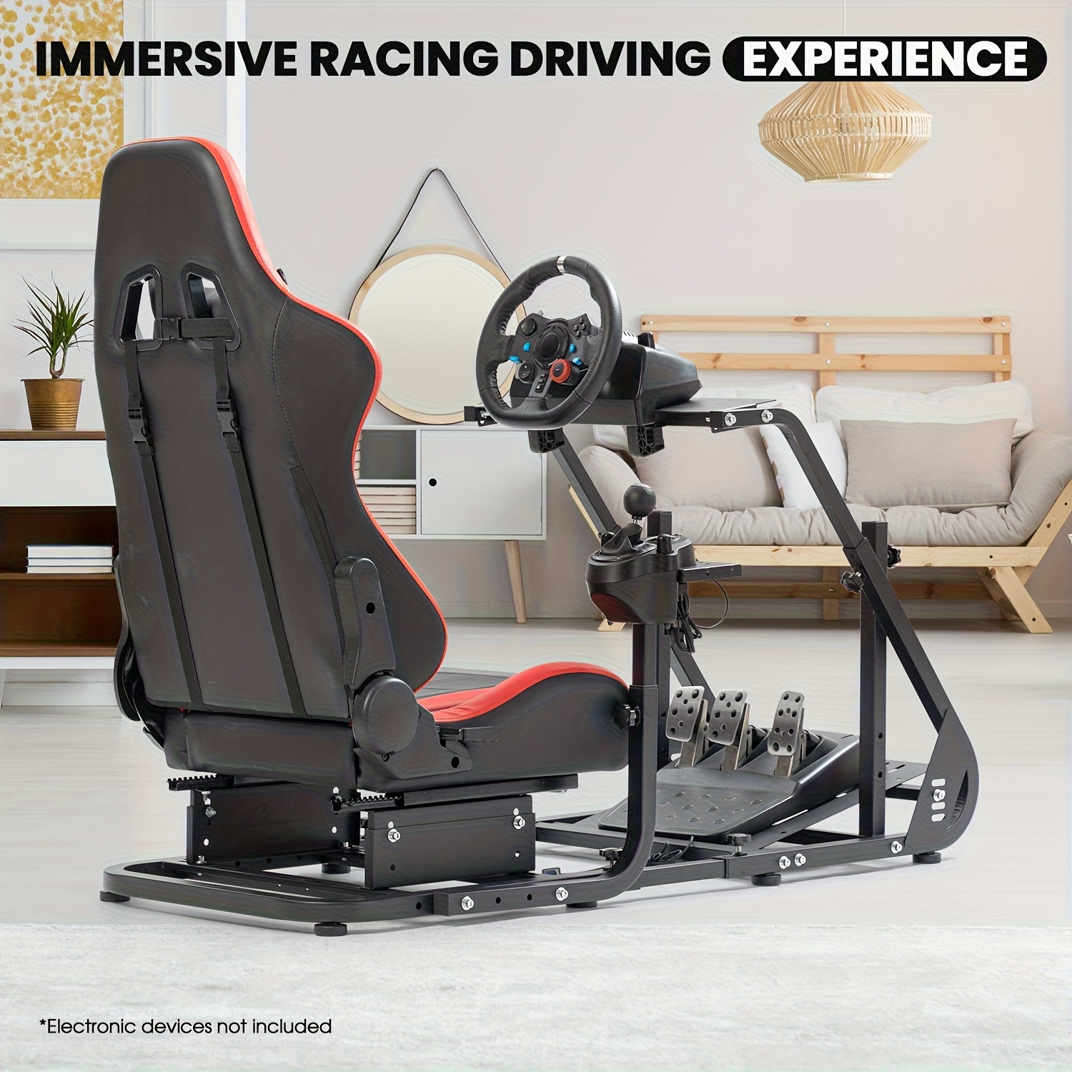 TEMU Zootopo Racing Simulator Setup Featuring A Gaming Seat Compatible With Logitech, , And Fanatic Gaming Consoles, Including Models G27, G29, , And