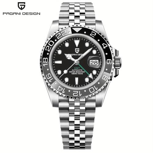 pagani design mens watch gmt fully automatic chain mechanical watch automatic date business elegant watch 40mm stainless steel watch festival gifts watches for men