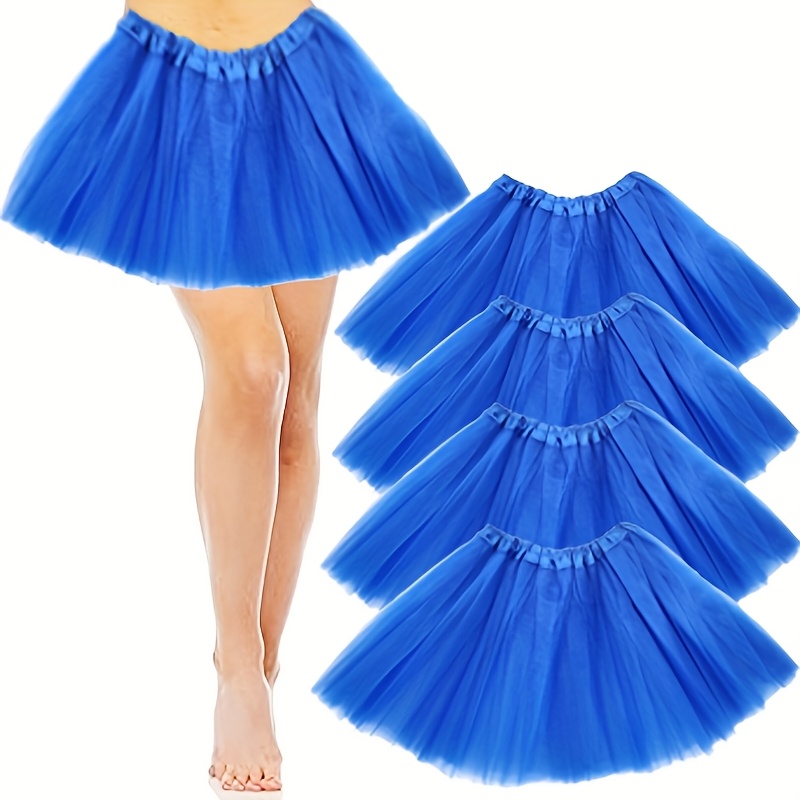   4pcs tutus skirts set for women tutu skirt elastic tulle tutu colored tutus for dance halloween party mothers day gift 0