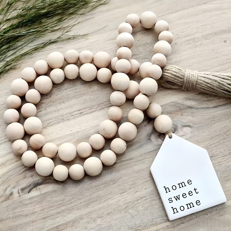 TEMU Guirlande de perles en bois style ferme | Décoration de plateau multicouche style ferme |