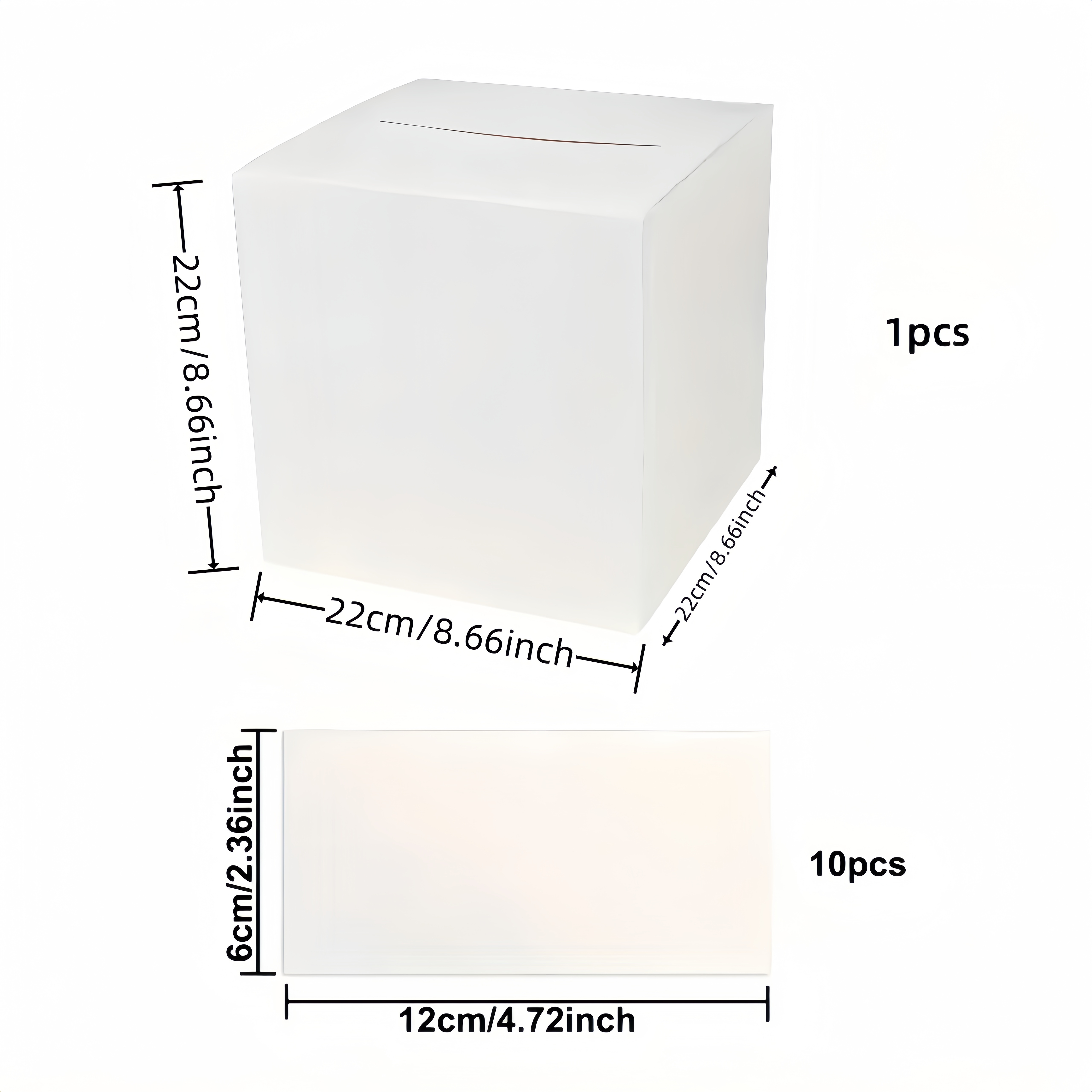 Wedding Party Card Box, Graduation Ceremony, Housewarming Gift Box, White Card Decoration For Men And Women's Birthday Diy Games And Activities Signature Box 10 Greeting Cards + Box