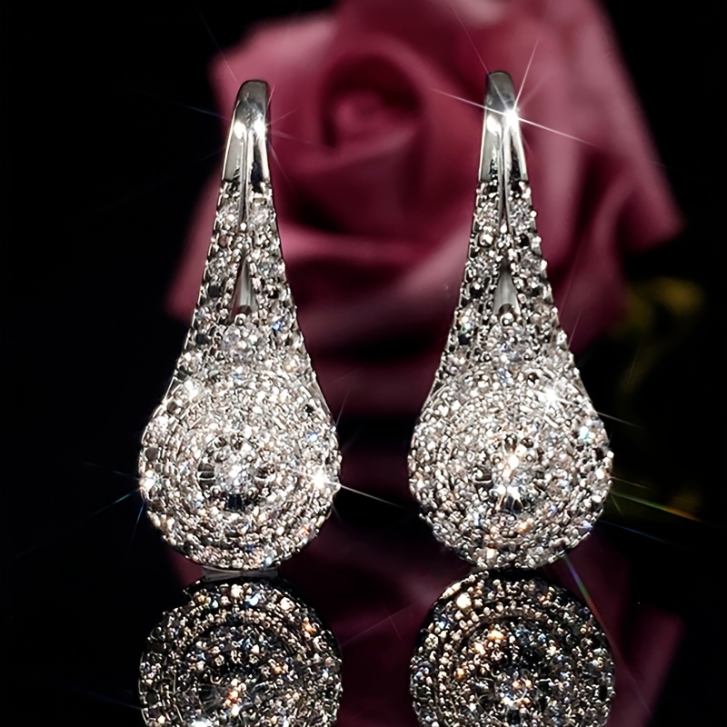 Sparkling CZ Hoop Earrings Women
