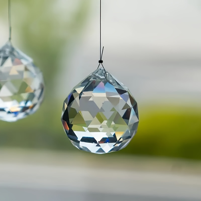 

40pcs Crystal Suncatcher Prisms - 8x10mm Glass Bead Pendants For Chandelier, Balcony, Kitchen, Garden - Rainbow Maker Hanging Decorations