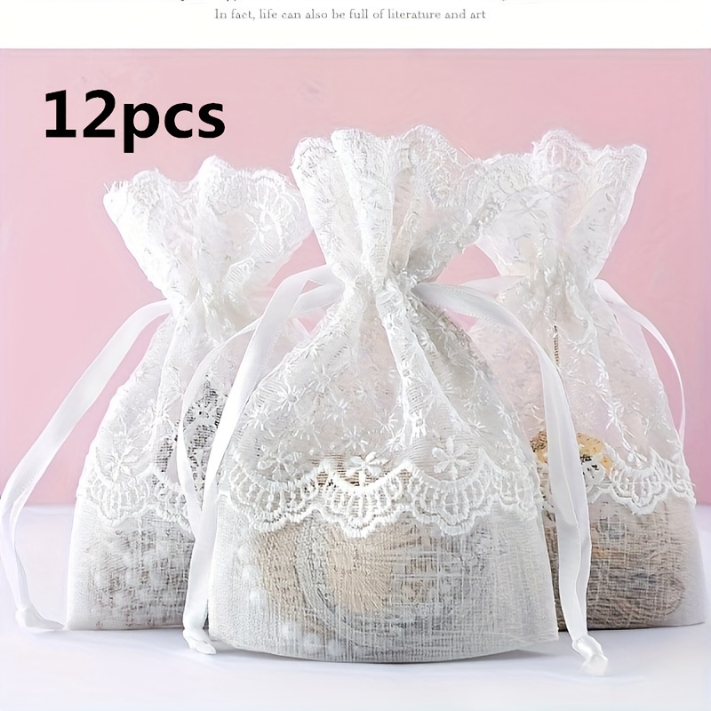 gift for her him 12 pack of new drawstring bags with   lace in stock jewelry gift bags lace storage pouches
