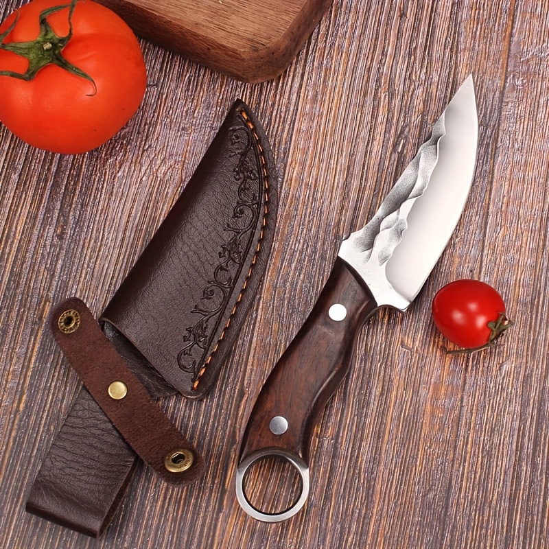 

1pc High Quality Hand Forged Sharp Straight Knife, Barbecue Carving Knife, Multi-functional Portable Fruit Knife