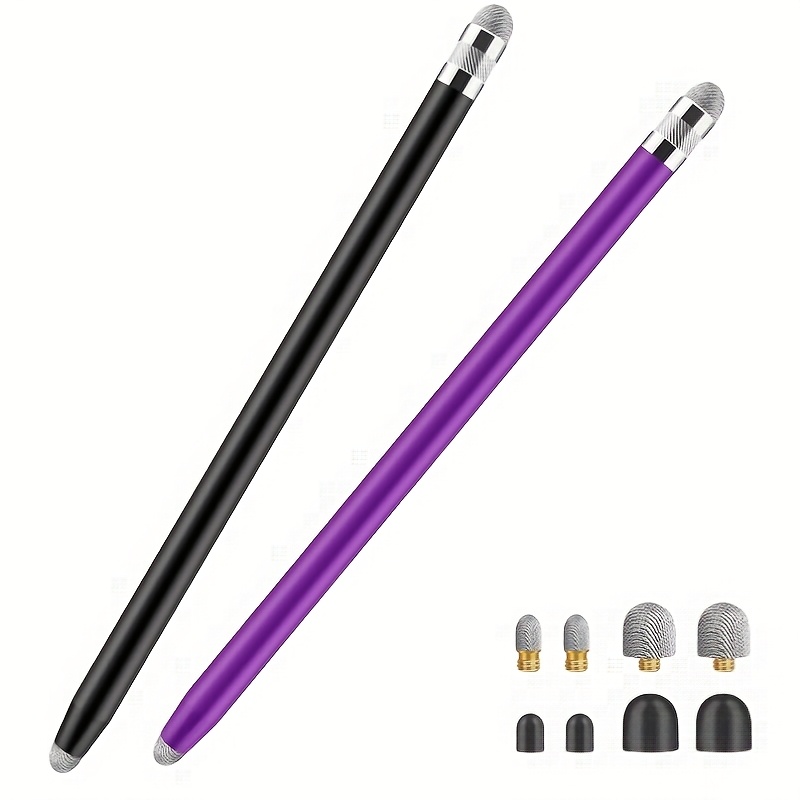 For Touchscreen Pen Set, Sensitive Capacitive Stylus 4 In 1, Compatible With All Universal For Touch Devices Like Phones And Tablets, With 8 Replaceable Tips (2 Pens Included)