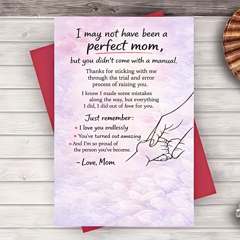 TEMU 1 Envelope And 1 Greeting Card Mother To Son Greeting Card And Pride Message Flat Card For Birthday Graduation Everyday Encouragement From Mom