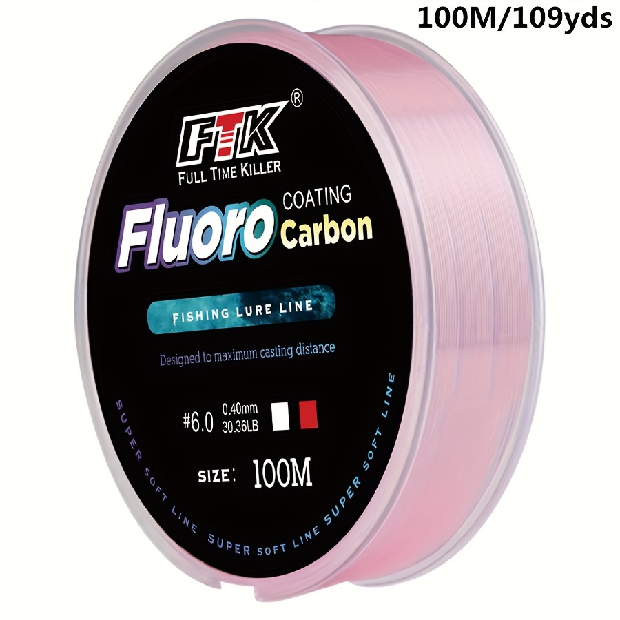 

1pc Ftk 100m/109yds Fluorocarbon Coated Nylon Line, Monofilament Fishing Line - Strong, Sensitive And Abrasion Resistant