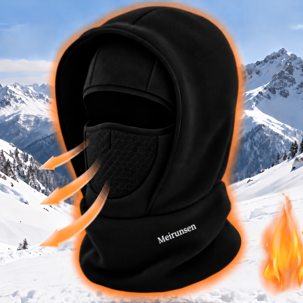 TEMU Gorro con capucha de invierno, 1 pieza, unisex, forrado de felpa con visera corta, estilo gorro con cubrecuello, accesorio de cabeza casual para