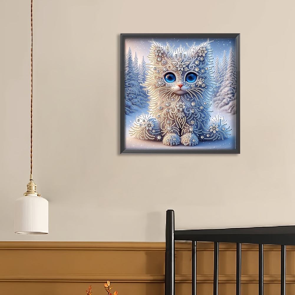 Image of 1 Set Creative Animal Theme Diamond Painting Kit, Diy 5d Colorful Special Shape Partial Diamond Inlay Painting Set , Handmade, Can Artwork, Suitable For Family Wall Decoration. No Frame