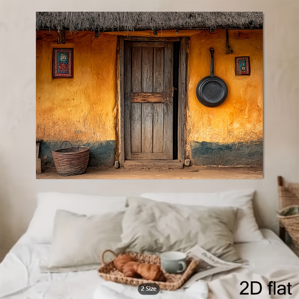 Photography Backdrop 2D Flat Boho Rural Cottage Tapestry