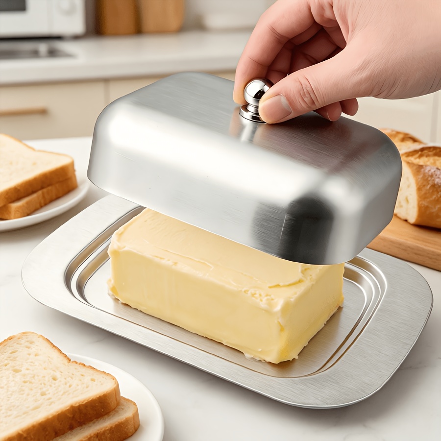 TEMU 1 pz Portaburro in Acciaio Inossidabile con , Contenitore per Formaggio, Vassoio Decorativo da , Accessorio da da Cucina per Feste, Natale,