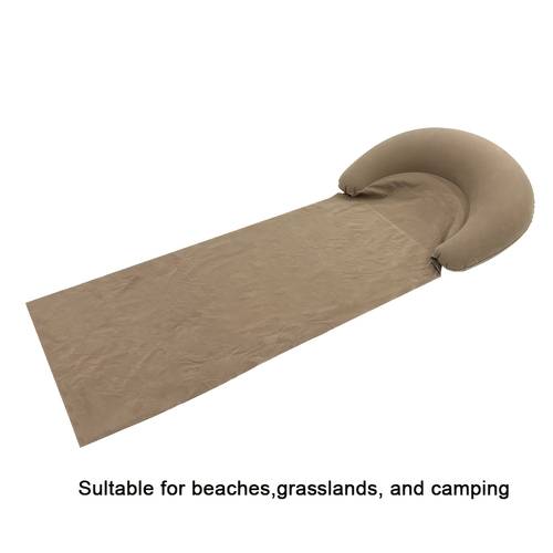 1pc beach mat with inflatable headrest outdoor mat sand proof suitable for outdoor camping and picnics placemats single person sleeping pad foldable portable moisture proof mat sunbathing mat