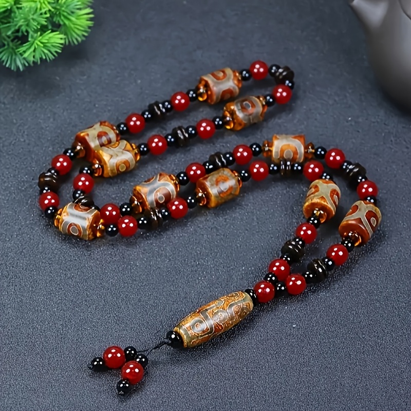 Men's & Women's Nine-Eye Stone Pendant Necklace, Natural Stones