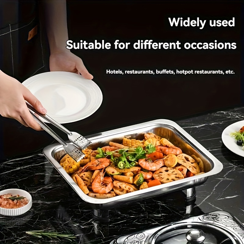 a thickened and extended hot pot buffet set featuring a food grade stainless steel tray with a durable lid     and catering   aluminum water and food trays for a stylish event without worries Product details 0