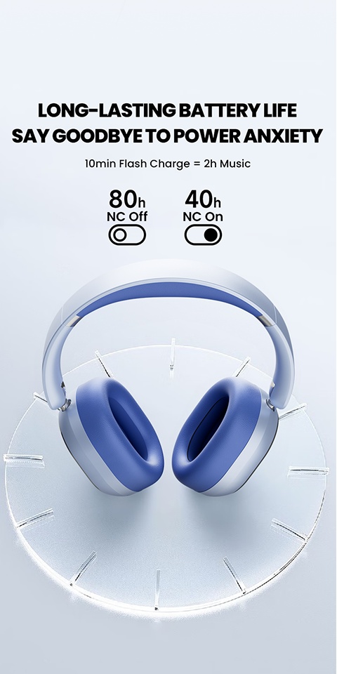 Philips Wireless Bluetooth Headphones, Over-Ear Wireless Headphones, ANC Hybrid Active Noise Cancelling Headphones, HiFi Surround Sound Over-Ear Wireless Headphones, for iPhone and Android, 80 Hours of Playtime, with Five ENC Noise Cancelling