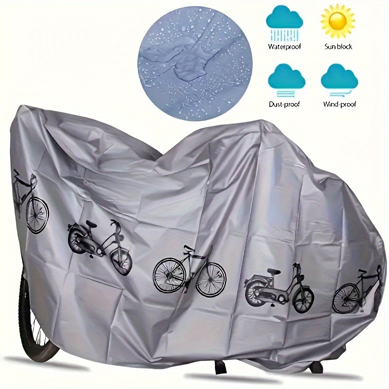 

1pc Waterproof Bike Cover - Uv, Dust & Wind Protection | Hand-washable Pvc | Fits 73.66cm Or 2 66.04cm Bikes - Ideal For Mountain, Road & Electric Bicycles