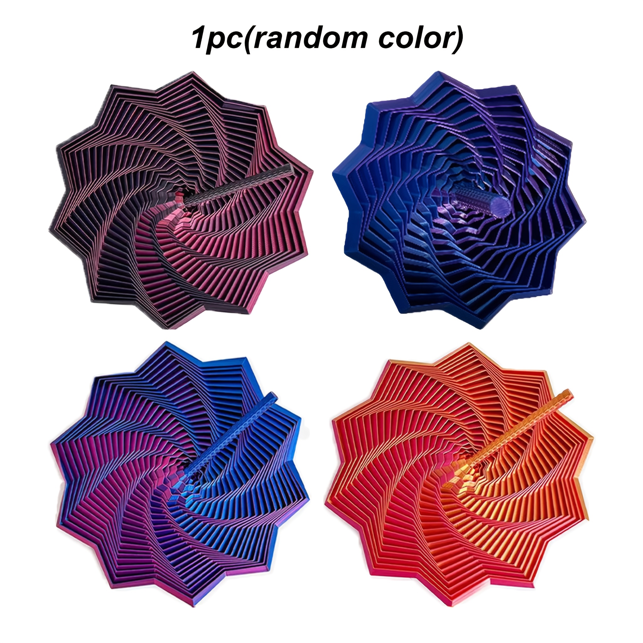 Image of 1pc 3d Printed Spiral Toy, Color Layered Rotating For Kids, Small Toys For Office & Classroom. (random Color)