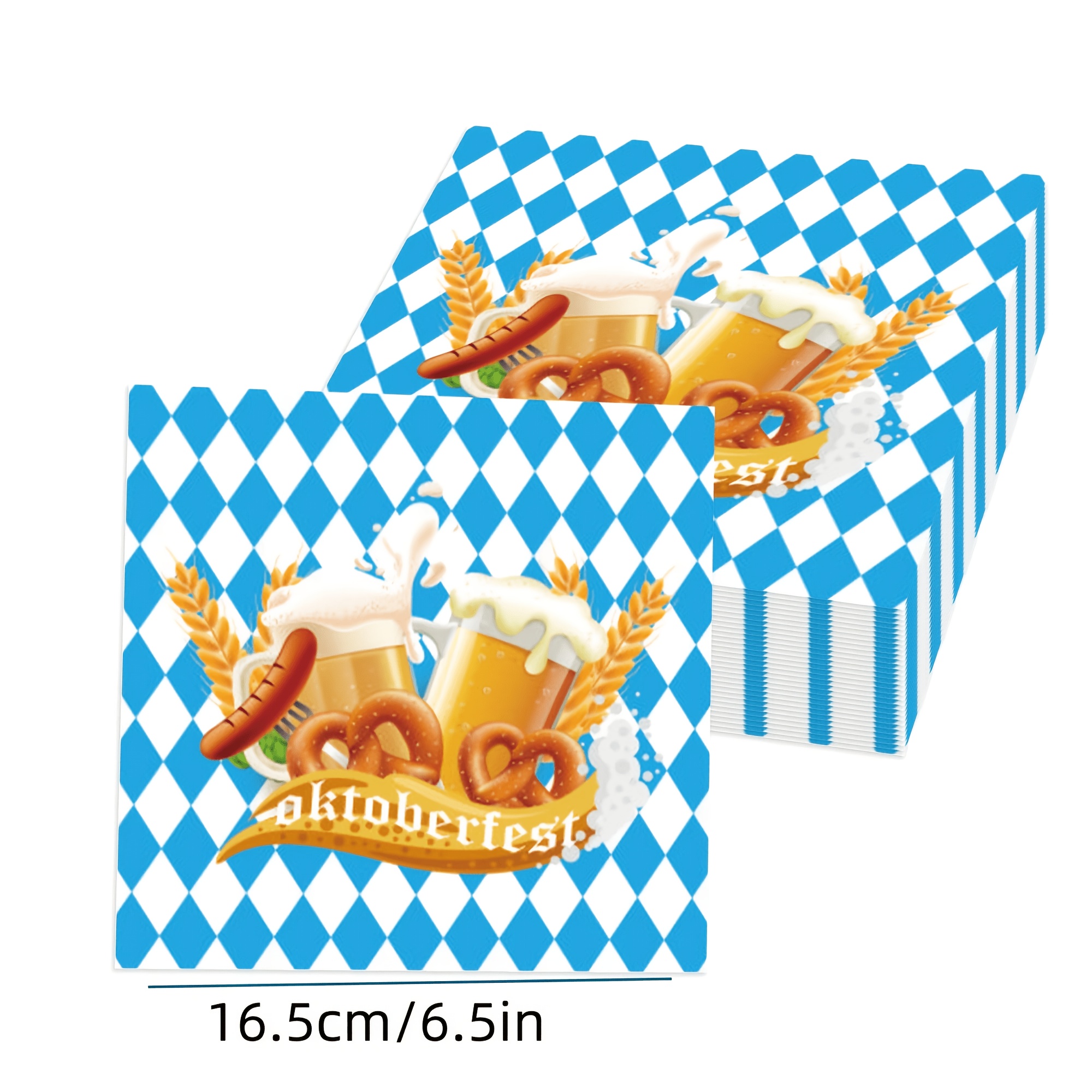 TEMU 20 serviettes de fête de la bière, carreaux de et , bière, pretzels, saucisses, serviettes imprimées, décorations de table pour fête de la bière