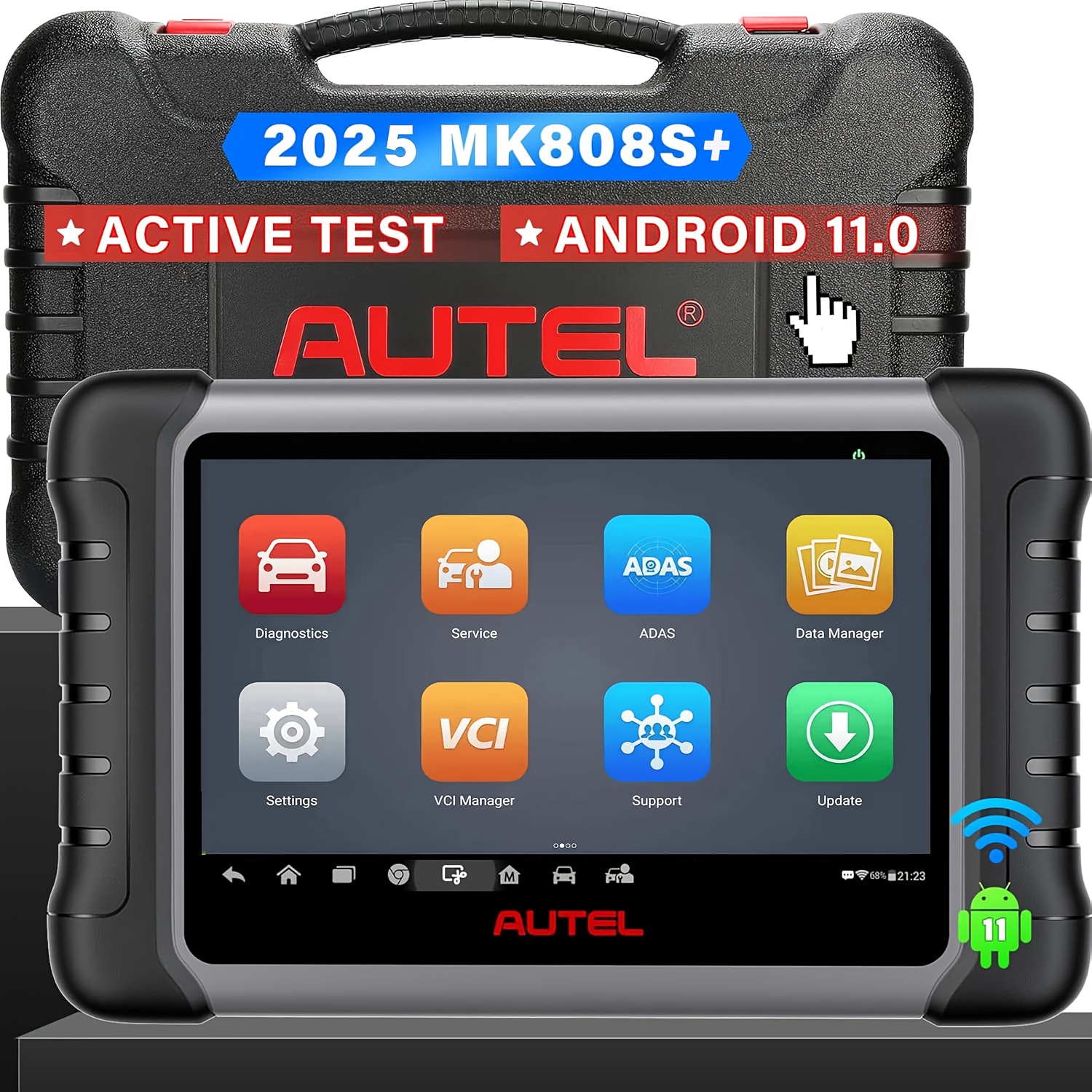 TEMU Autel Scanner Mk808s+: 2024 Bidirectional Tool As Mk808bt Pro Mx808s M808z, Function As Mx900, 28, , Diagnose, Injector Coding, Fca Autoauth 11