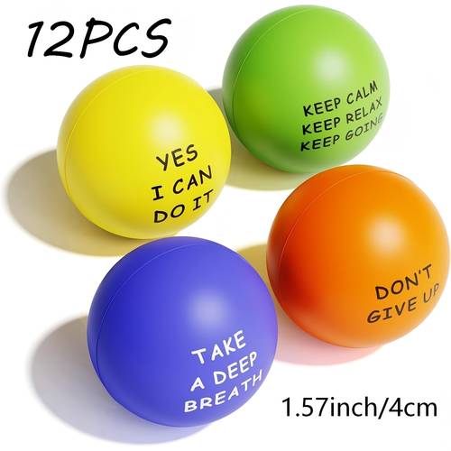 gift for her him 4 16 24pcs motivational stress relief balls for kids and adults 4 text designs four color stress balls birthday party favors ideal for classroom rewards easter gift stuffing