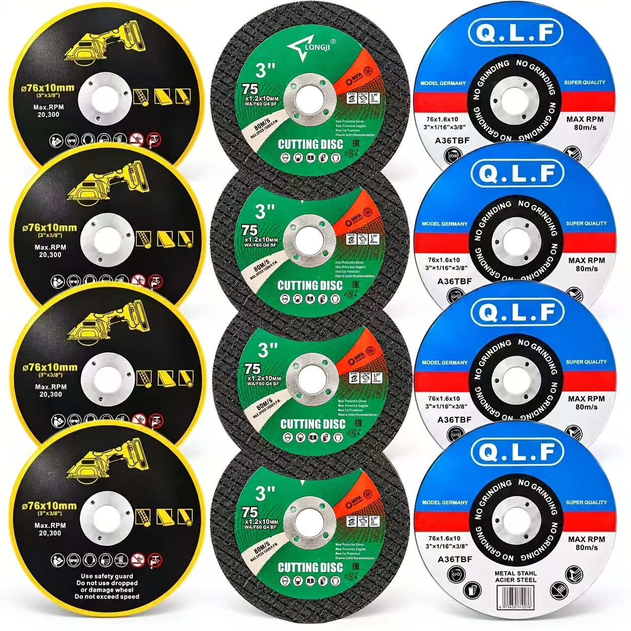 TEMU 12pcs Pack Of Super-strong Resin Cutting Discs, Ultra-thin Cutting Discs, Portable Metal Cutting And Polishing Tool, 76mm ( 3inch) Resin Cutting