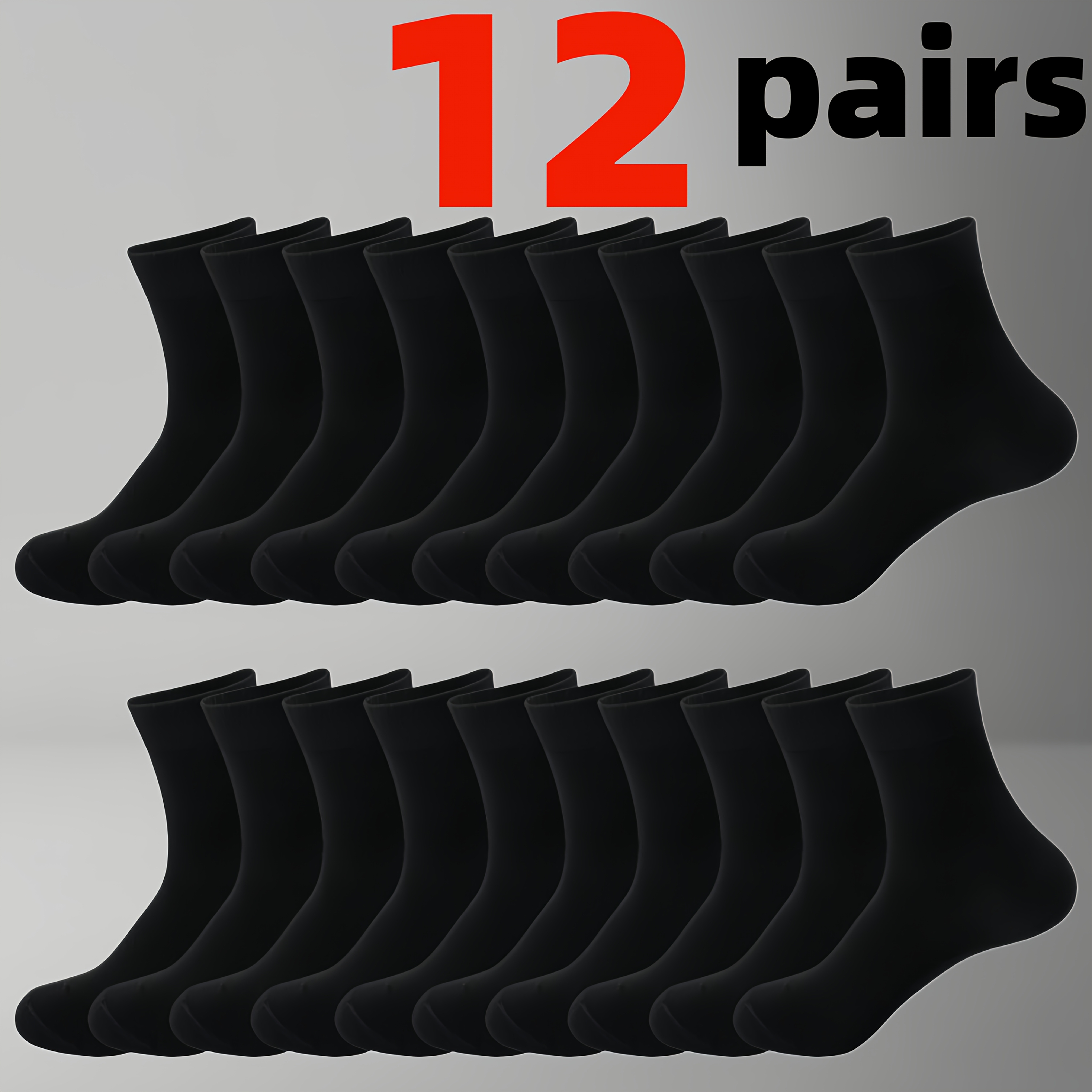 TEMU Multi-pair Combination Socks 12 Pairs Men's Sweat-absorbing Breathable Sports Socks, Suitable For , Comfortable And Breathable Design, Use For