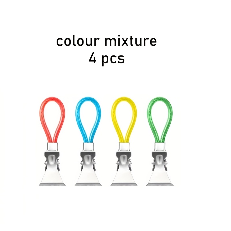 Set Of 4 Towel Clips For Tea Towels, Suitable For Kitchen And Bathroom Use, Featuring Multipurpose Hangers With Loop Hooks For Convenient Home Storage.