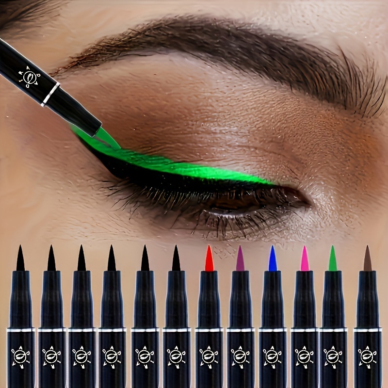 12pcs liquid eyeliner coloured waterproof smooth - Temu