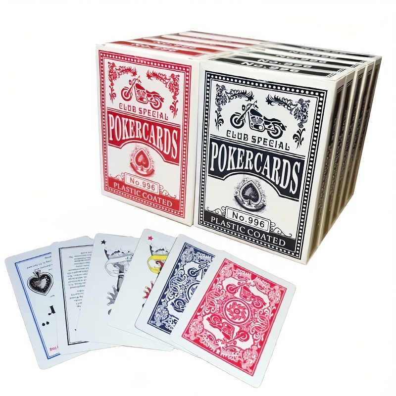 Premium Playing Cards Set, 4 Decks, Durable Plastic Coated